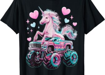 Monster Truck Unicorn Girl Birthday Party Monster Truck T-Shirt