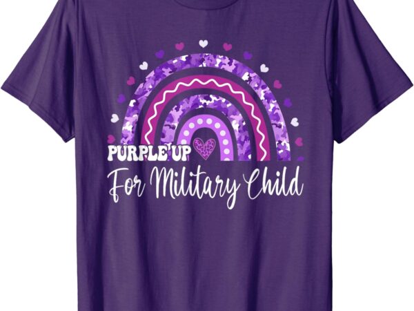 Month of military child rainbow purple up for military kids t-shirt