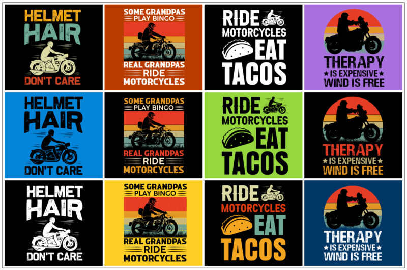 Motorcycle T-Shirt Design Bundle