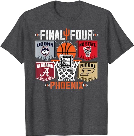 NCAA Final Four 2024 Basketball 4-Team Banners Vintage T-Shirt