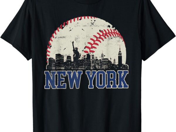 New york retro baseball lover met at game day t-shirt