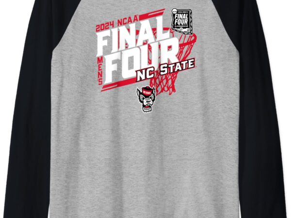 North carolina state wolfpack final four 2024 basketball raglan baseball tee T shirt vector artwork