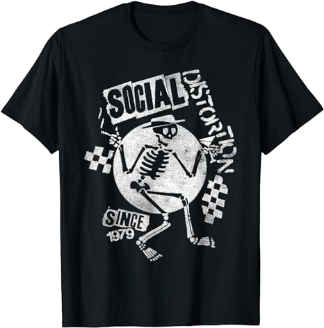 Official Social Distortion White Spray Skelly T-Shirt