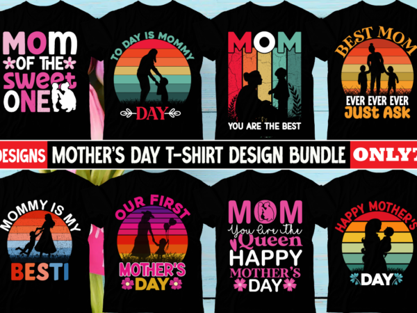 Mother’s day t-shirt design bundle, mother’s day retro t-shirt design bundle