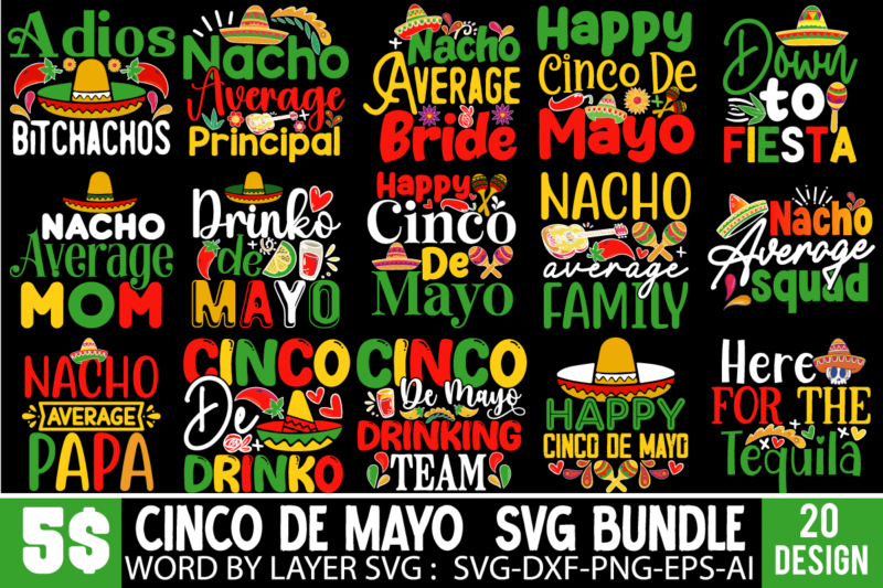 Cinco De Mayo SVG Bundle ,Cinco de Drinko Squad SVG, Cinco de Mayo Svg, Margarita Svg, Mexican Woman Svg, Mexico Svg, Cinco de Mayo Shirt, P