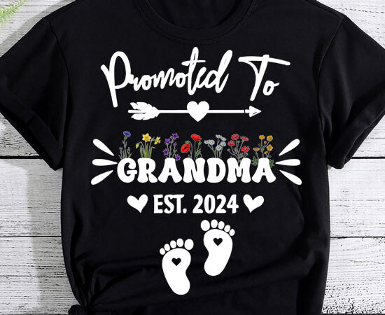 Promoted to grandma est 2024 new grandma women grandmother t-shirt ltsp