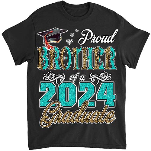 Proud Brother Of A Class Of 2024 Graduate 2024 Senior Brother 2024 T-Shirt ltsp png file