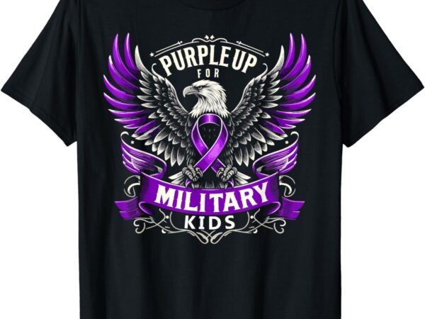 Purple up for military kids military child month adults men t-shirt