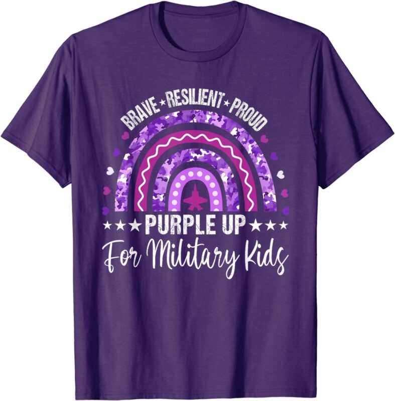 Purple Up for Military Kids Rainbow Month of Military Child T-Shirt