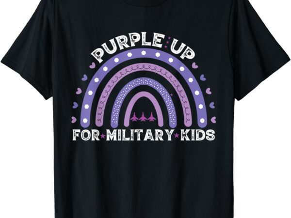 Rainbow purple up military child awareness t-shirt