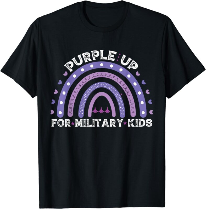 Rainbow Purple Up Military Child Awareness T-Shirt