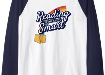 Reading is the key to smart Raglan Baseball Tee t shirt design online