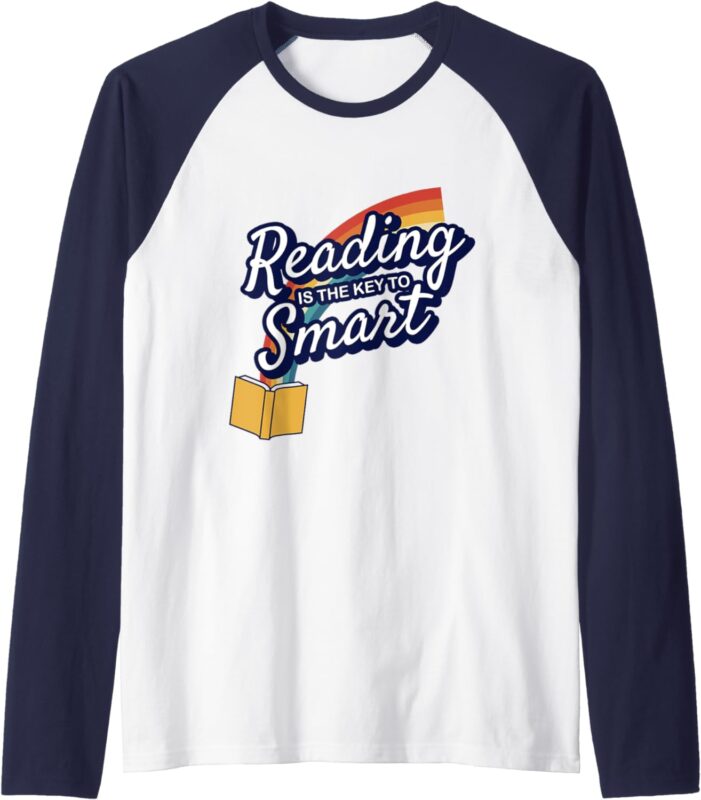 Reading is the key to smart Raglan Baseball Tee