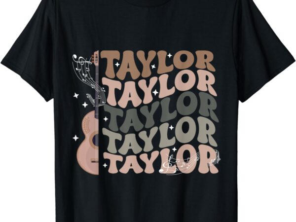 Retro 80’s taylor first name personalized groovy birthday t-shirt