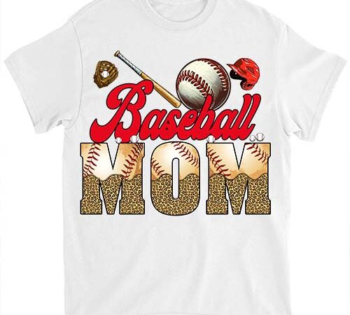 Retro baseball leopard mom mama baseball life softball life game day t-shirt ltsp png file