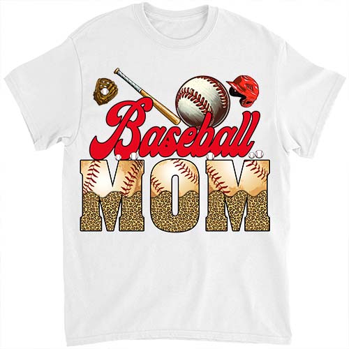 Retro Baseball Leopard Mom Mama Baseball Life Softball Life Game Day T-Shirt ltsp png file