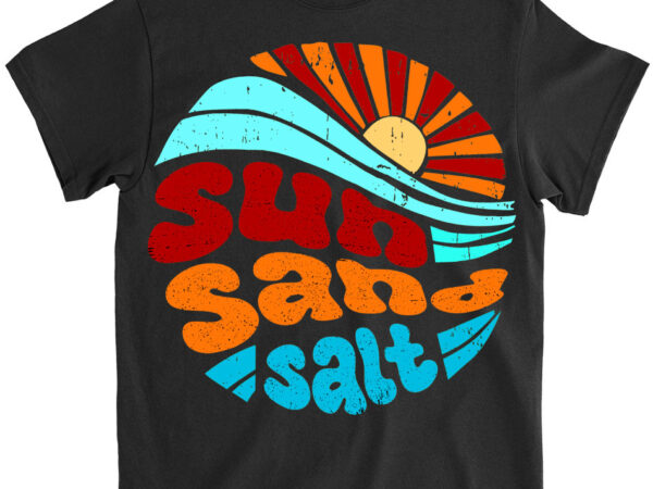 Retro sun sand salt beach summer vacation shirt ltsp png t shirt design online