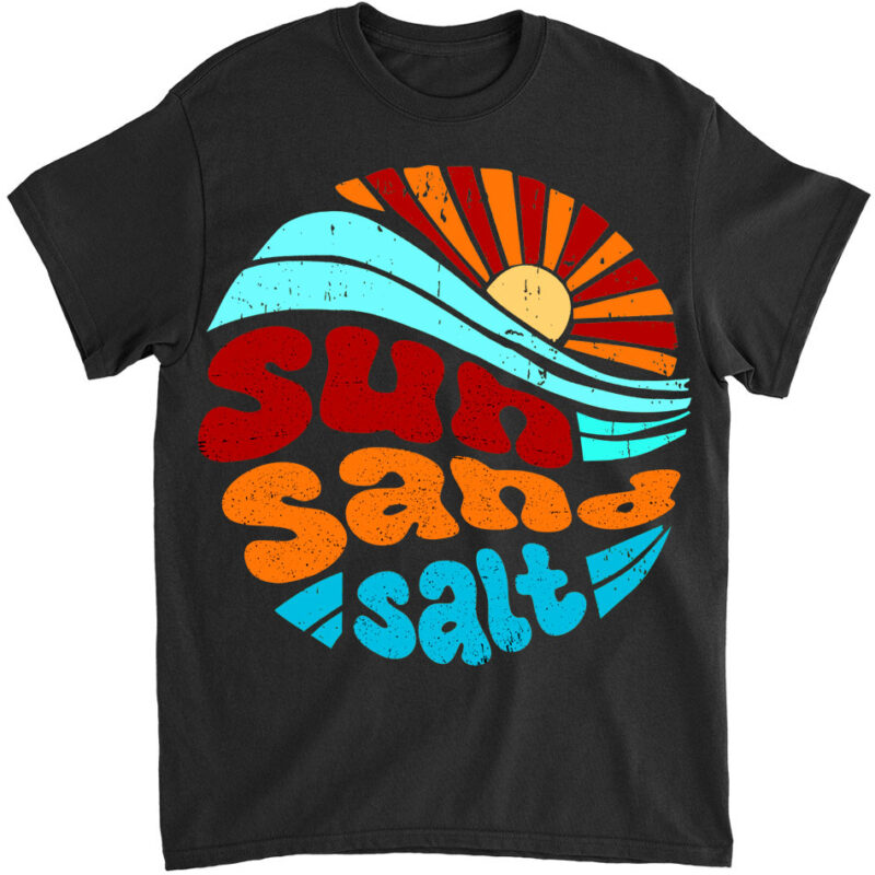 Retro Sun Sand Salt Beach Summer Vacation Shirt LTSP png