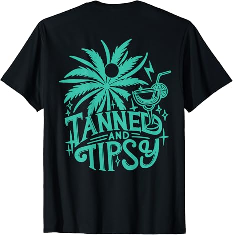 Retro Tanned And Tipsy Beach Summer Vacation Funny