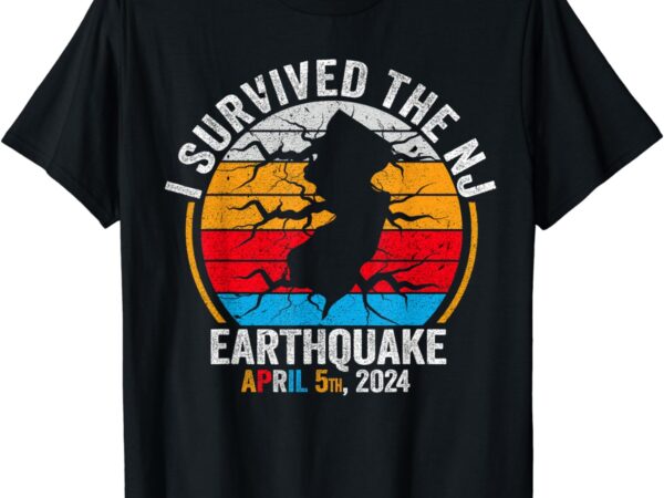 Retro vintage i survived the nj earthquake t-shirt