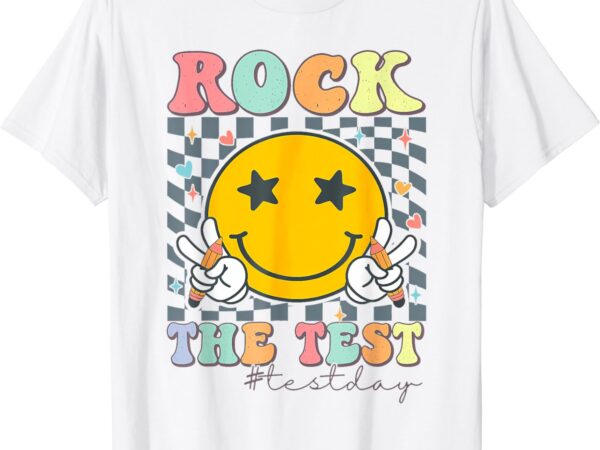 Rock the test testing day retro motivational teacher student t-shirt