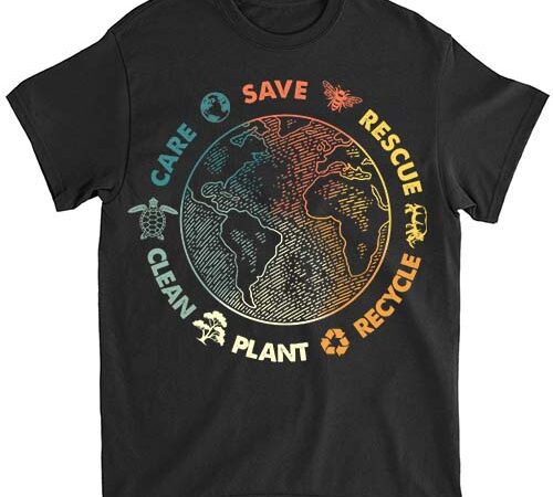 Save bees rescue animals recycle plastic earth day vintage t-shirt ltsp