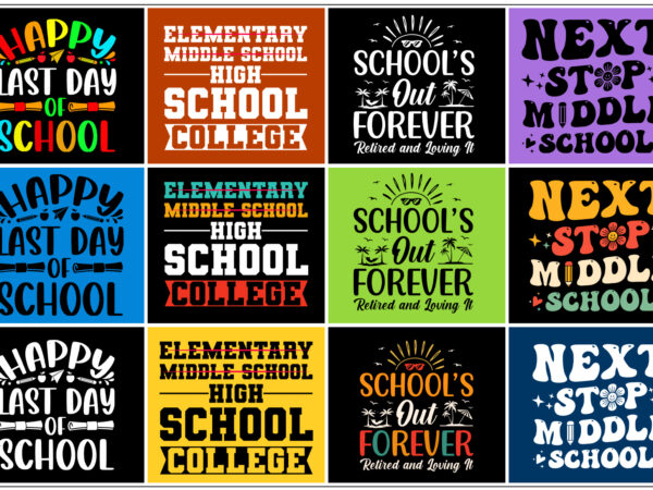 School t-shirt design bundle