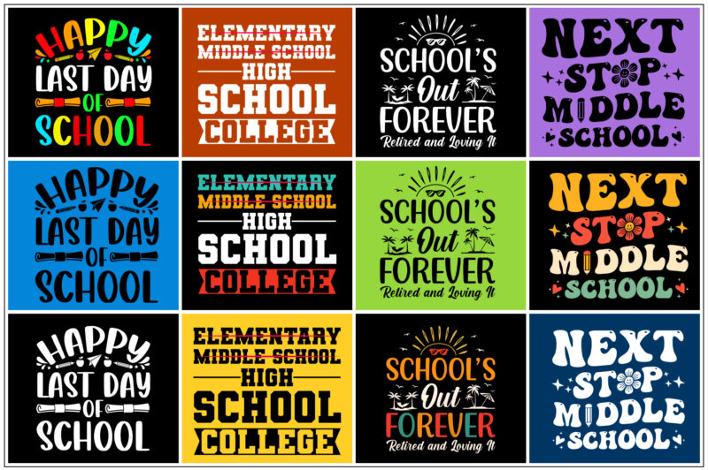 School T-Shirt Design Bundle