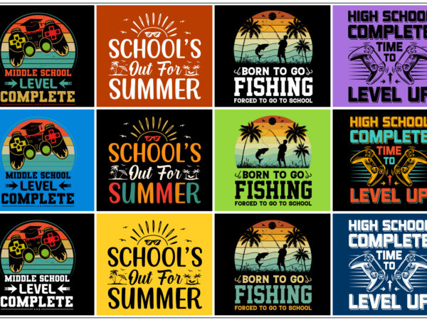 School t-shirt design bundle