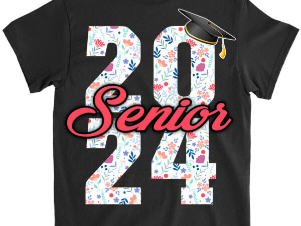 Senior 2024 girls class of 2024 graduate college high school t-shirt lts png file