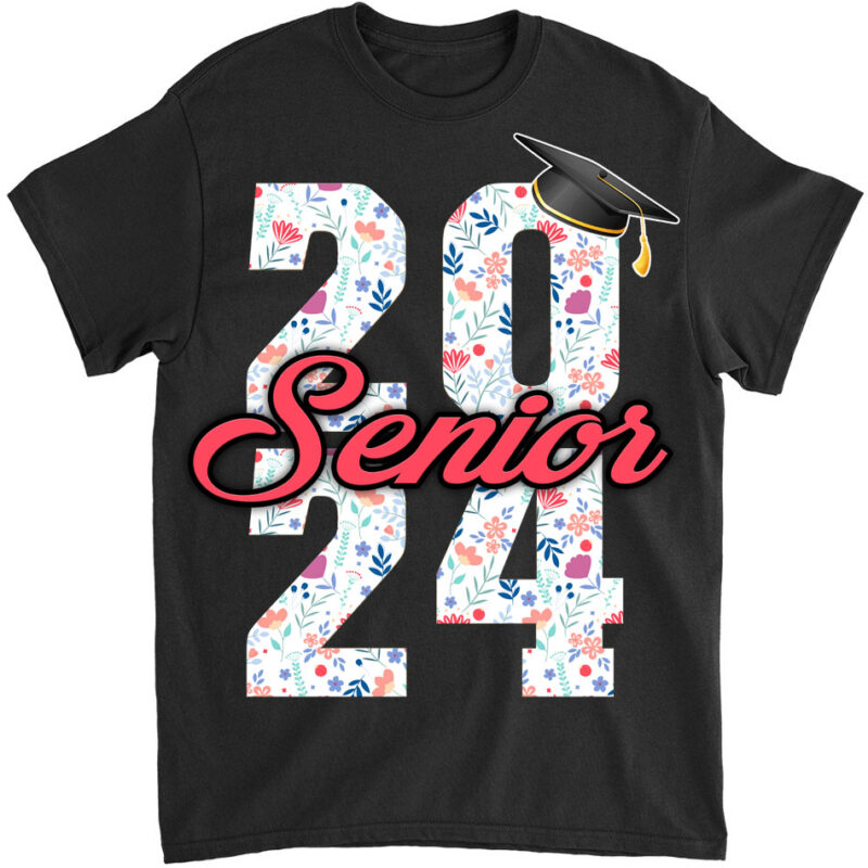 Senior 2024 Girls Class Of 2024 Graduate College High School T-Shirt lts png file