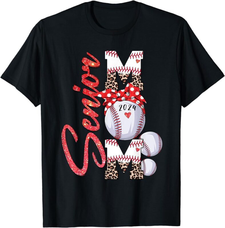 Senior Mom Class Of 2024 Baseball Graduation Mom 2024 Grad T-Shirt