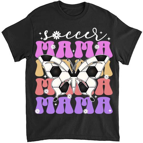 Soccer Mama Retro Groovy Soccer Softball Mom Mother T-Shirt LTSP