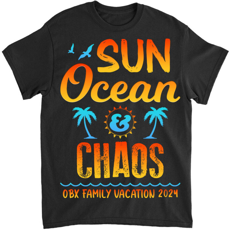 Sun Ocean Chaos Outer Banks OBX Family Vacation 2024 T-Shirt LTS Png file