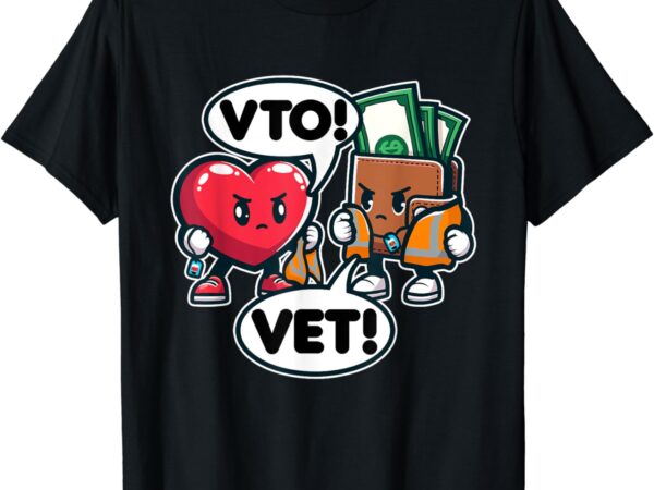 Swagazon associate heart says vto wallet says vet t-shirt