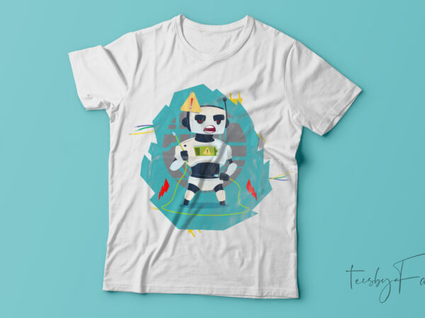 Angry robot t-shirt design.