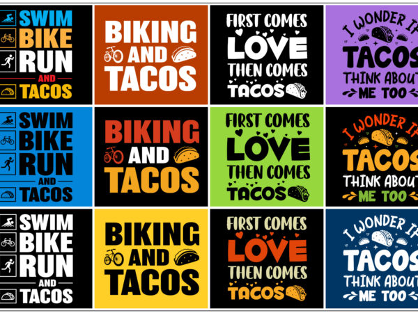Taco t-shirt design bundle