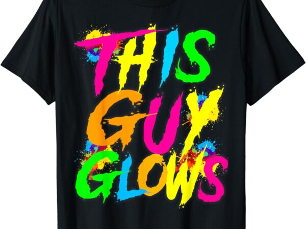 This guy glows cute boys man men party team t-shirt