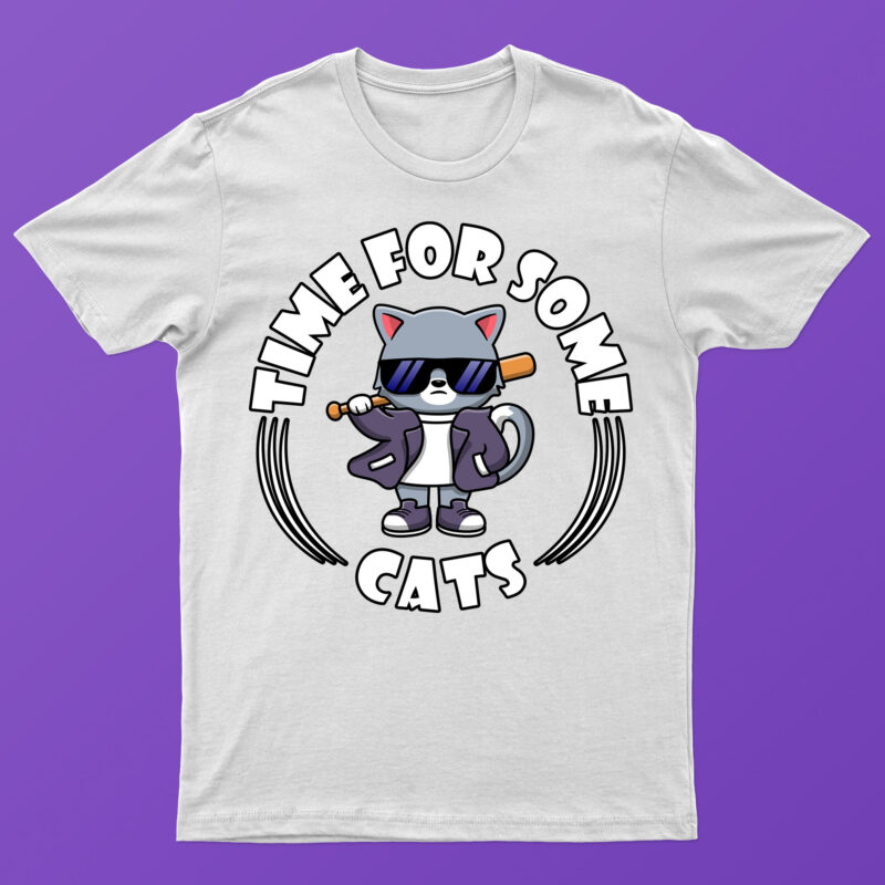 Pack Of 10 Top Selling Cat T-Shirt Designs | Ready To Print.