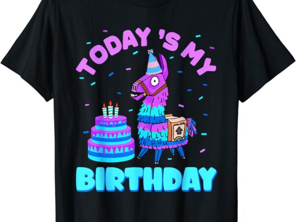 Todays my birthday llama birthday party decorations boys kid t-shirt