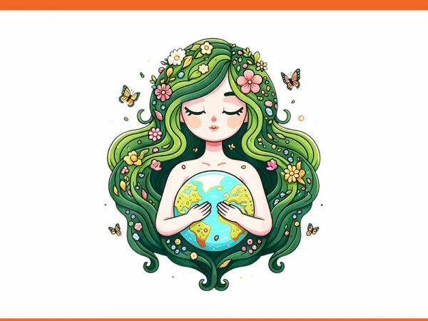 Nature goddess save planet mother earth day png T shirt vector artwork