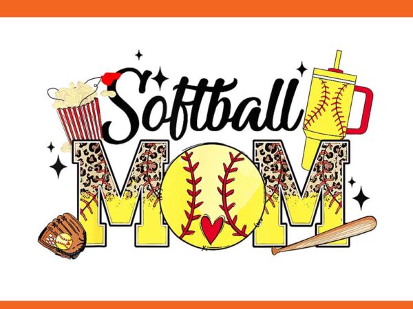 Softball mom game day vibes mothers day png t shirt template vector