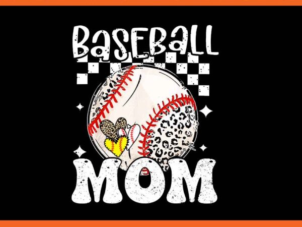 Baseball mom png, softball mom mama mother’s day leopard png t shirt template