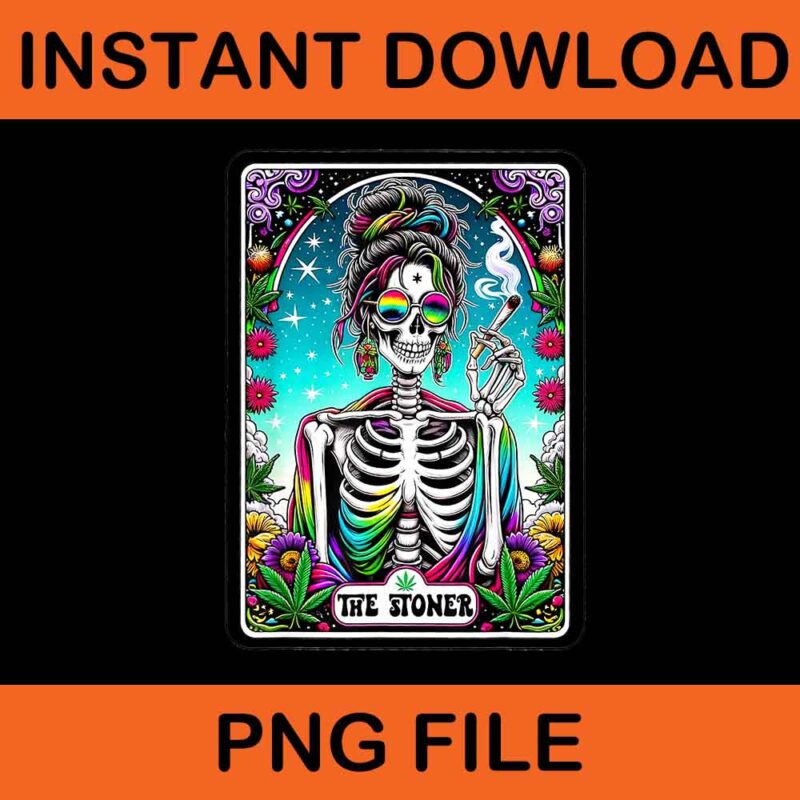 The Stoner Skeleton Tarot Card PNG