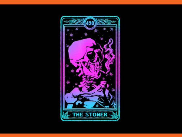 The stoner skeleton tarot card png t shirt designs for sale