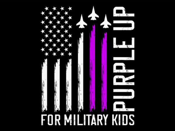 Purple up for military kids svg t shirt illustration