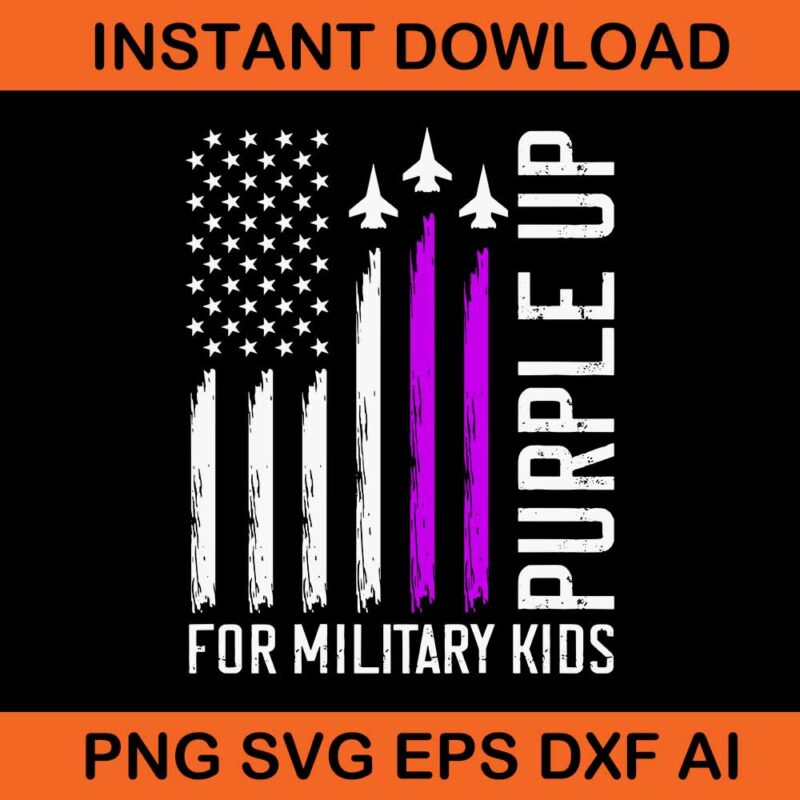 Purple Up For Military Kids Svg