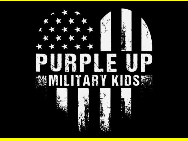 Child us flag svg, purple up military kids svg t shirt vector file