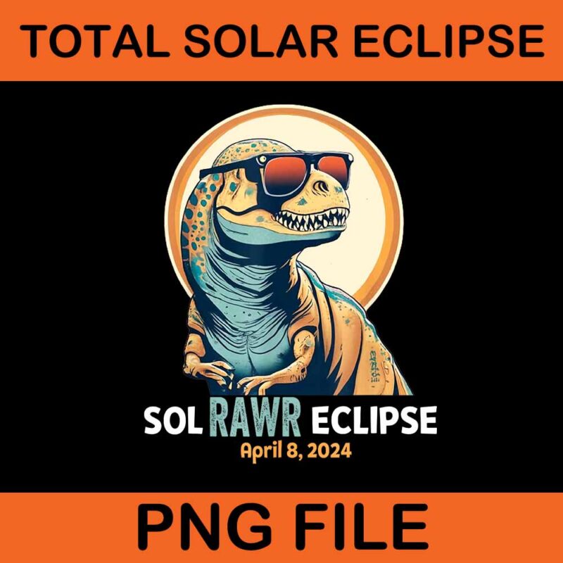 Dinosaur Solar Eclipse April 8 2024 Png, Sor Rawr Eclipsse Png