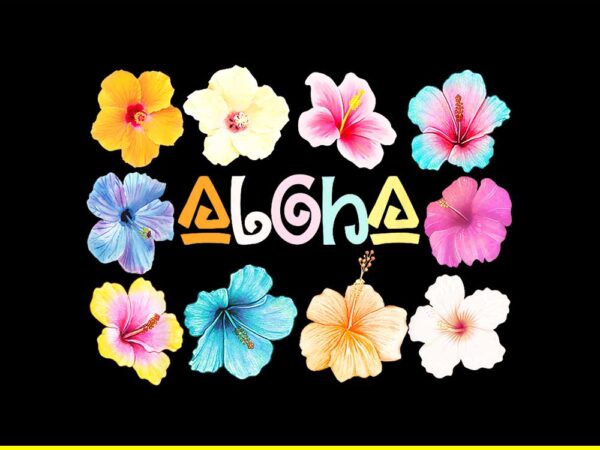 Hawaiian aloha hibiscus flower png, hawaii surfer beach png graphic t shirt